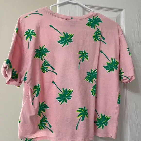 FOREVER 21 Pink Tropical T-shirt - Size L - Picture 4 of 4